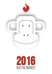 Design inspiration with symbol of 2016 year is monkey
