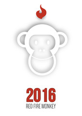 Design inspiration with symbol of 2016 year is monkey