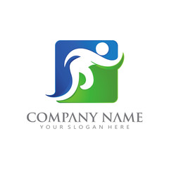 logo sport, running club Square