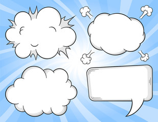 Comic Sprechblasen mit Textfreiraum 