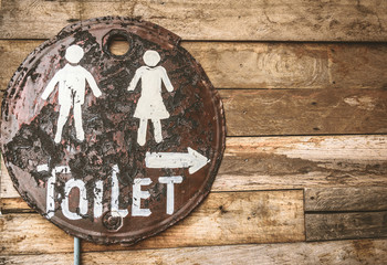 Vintage toilet sign