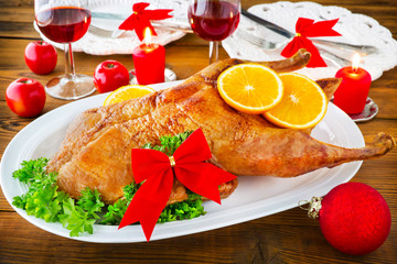 Weihnachten - Ente und Rotwein