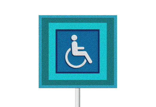 blue handicap symbol sign isolated on white