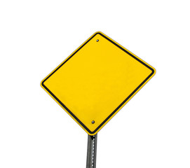 isolated yellow street sign