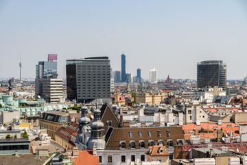Fototapeta na wymiar Aerial View Of Vienna City Skyline