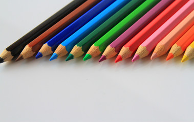 Fototapeta premium straight line of color pencil
