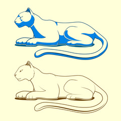 Panther emblem vector illustration color version