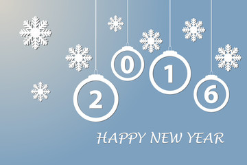 Happy new year card in blue color