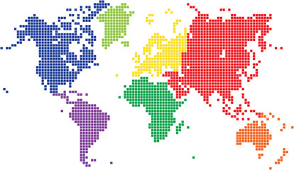 Obraz na płótnie Canvas Square world map on white background, vector illustration.