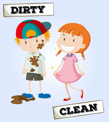 Dirty boy and clean girl
