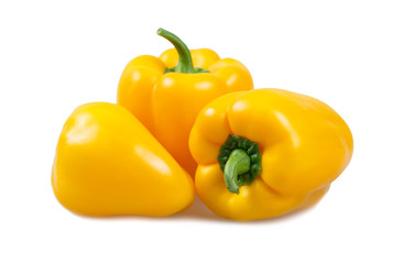 Fresh vegetable, Yellow Peppers on a white background.