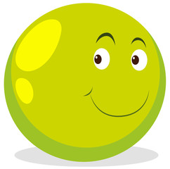 Happy face on round ball