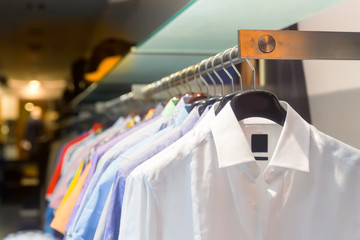 Male shirts on the rack