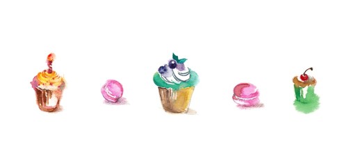 カップケーキとマカロン