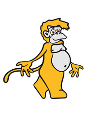 funny cartoon monkey walking