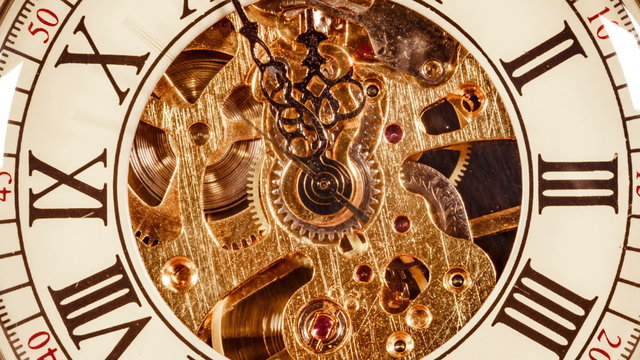 Antique clock dial close-up. Vintage pocket watch.