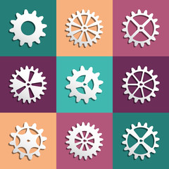 cogwheel set isolated. Vector illustration 