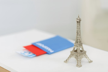 Little Eiffel tower standing on the table