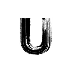 Letter U hand drawn with dry brush © Ron Dale