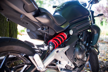 close up on motocycle absorber