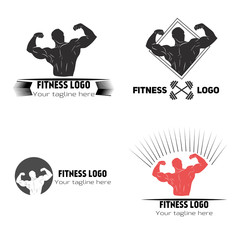 Naklejka premium Fitness logo vector illustration