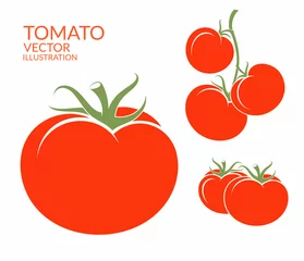 Fotobehang Tomato. Isolated vegetables on white background © Aleksei_7799
