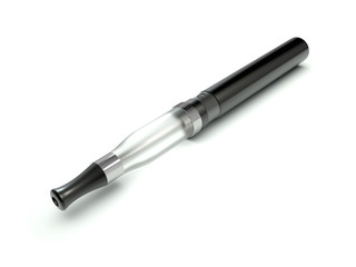Electronic cigarette isolated on white background. Black color.