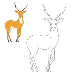 Connect the dots game gazelle vector illustration