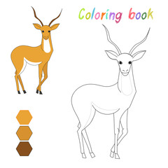 Coloring book gazelle kids layout for game
