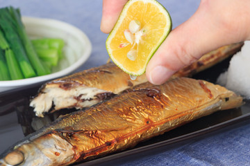 Salt-grilled Pacific Saury
