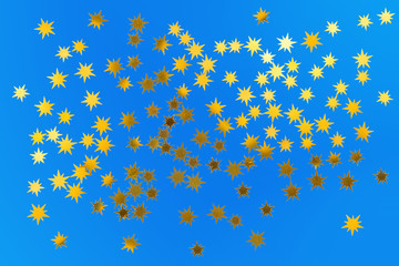 étoiles dorées sur fond bleu 