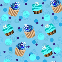 Christmas and New Year cupcakes holiday