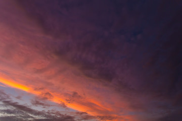 Dramatic sky on sunset