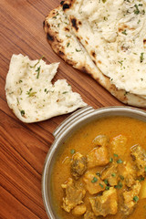 Indian naan bread with curry