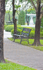 Bench in the quiet park.