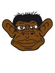 gorilla ape face evil grim cartoon funny