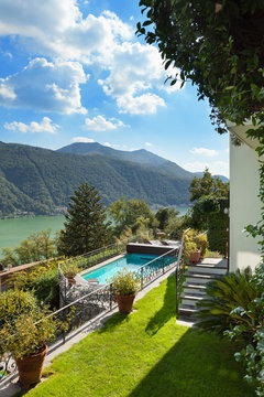 beautiful terrace with swimming pool