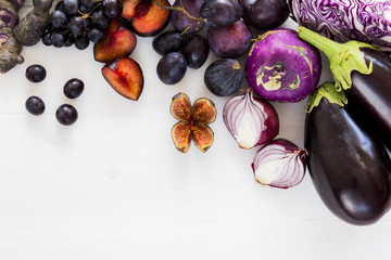 Purple fruit and veg