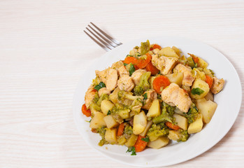 stewed vegetables and meat