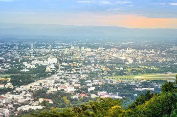 Fototapeta premium Landscape of Chiangmai city in Thailand country