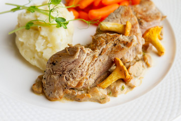 Pork with mushrooms