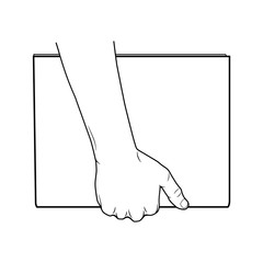Hand Holding Folder - Vector Illustration