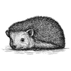 engrave hedgehog illustration