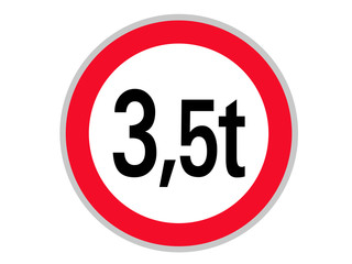Verkehrszeichen: Verbot für Fahrzeuge über 3,5 t Gewicht