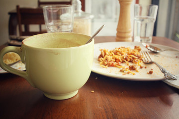 Hot coffee at restaurant