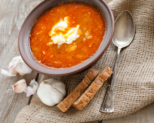 Soup with garlic