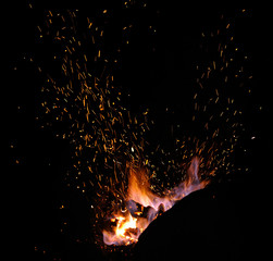 Embers and Flames of a smith's forge