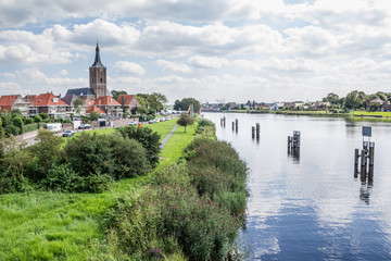 Cityscape Hasselt, municipality Zwartewaterland, from the green