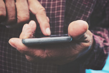 Man using smartphone