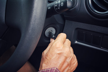 Key of starting the car